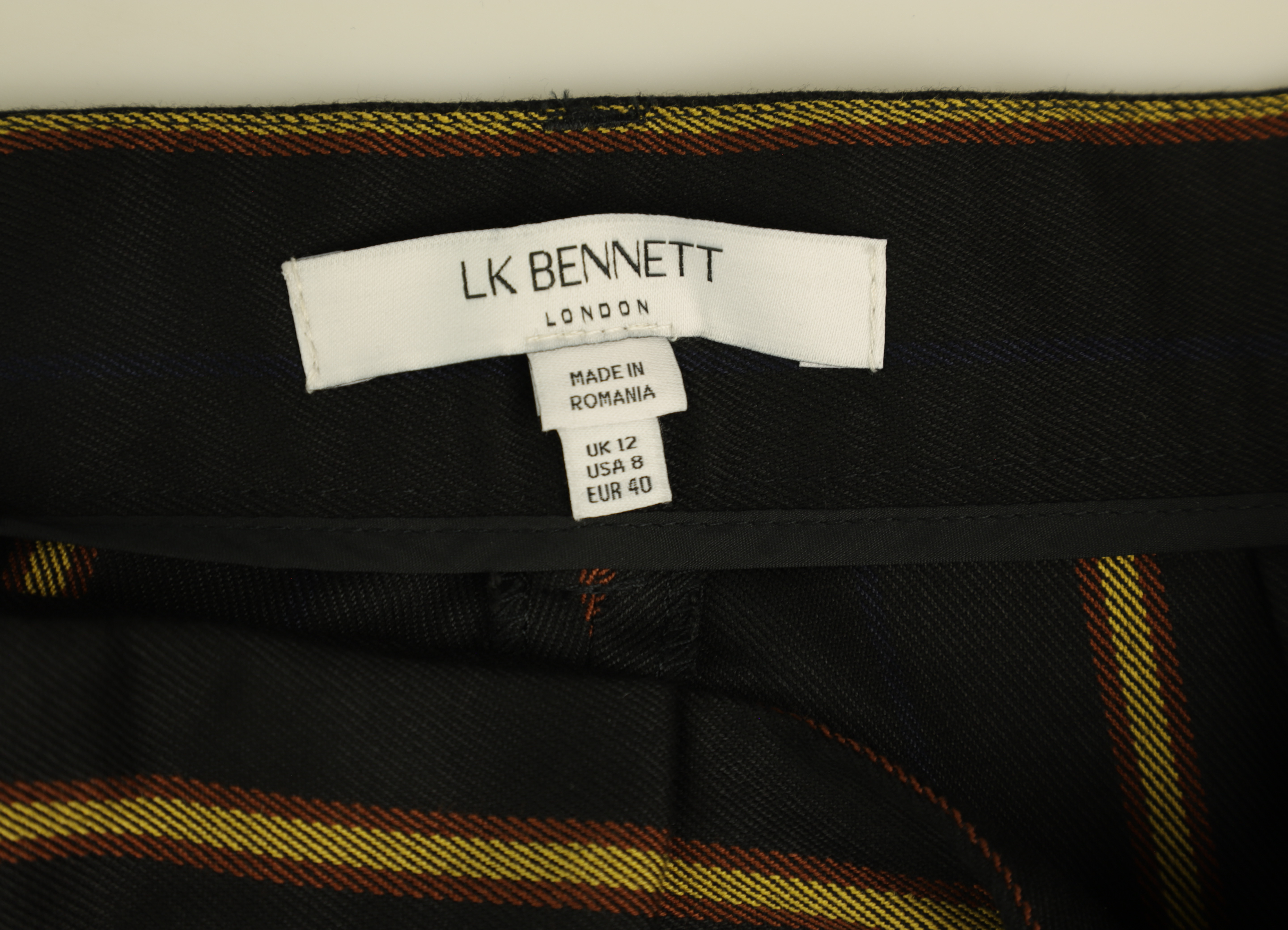 LK Bennett Black Tailored Striped Trousers