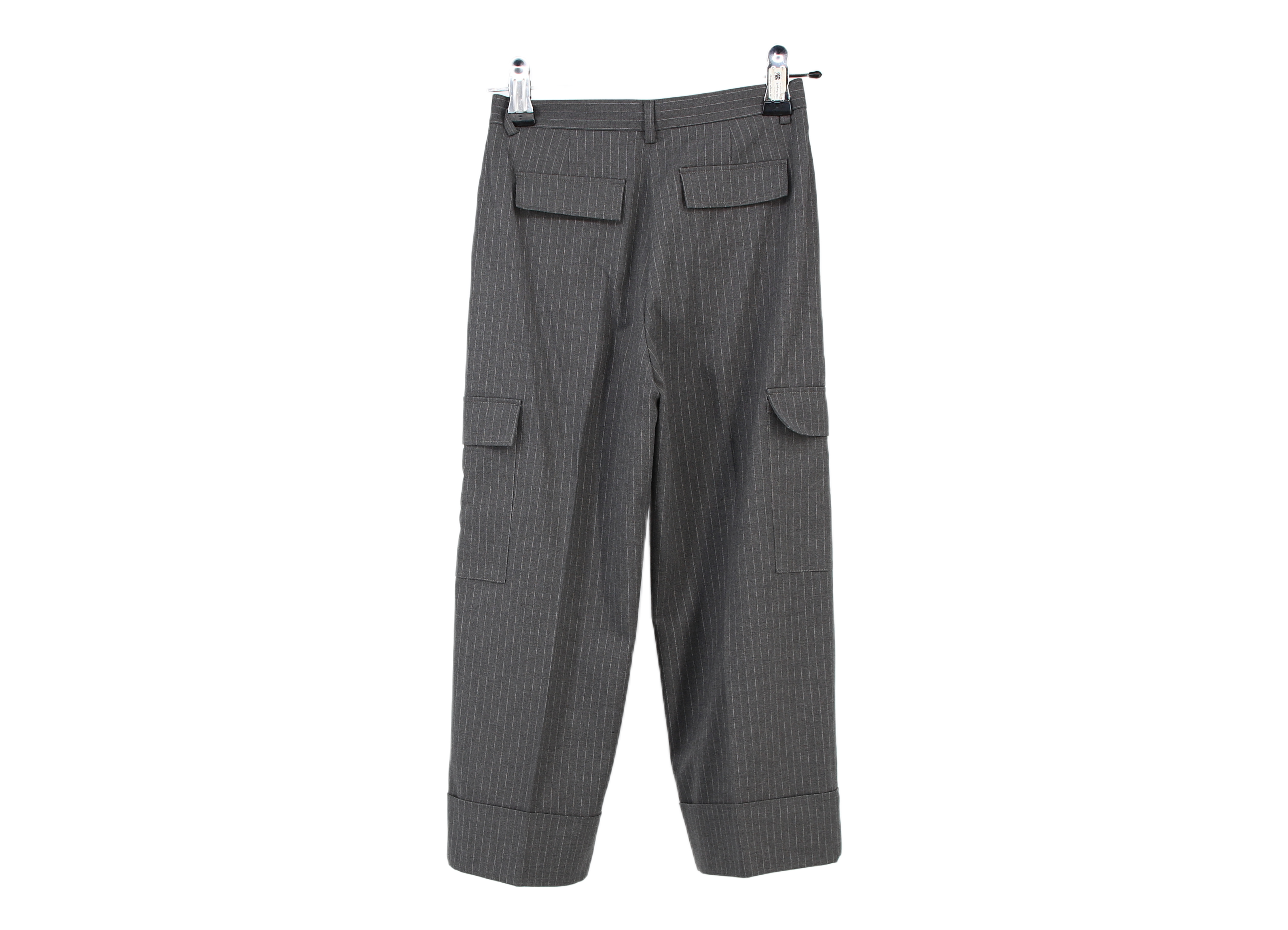 LK Bennett Grey Pinstripe Cargo Trousers