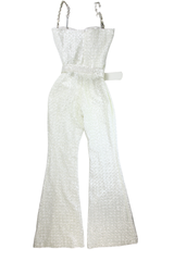 Nadine Merabi Flared White Jumpsuit Size S