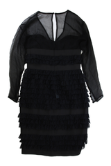 Angelo Tarlazzi Mini Dress Tiered Ruffle Black Size 14