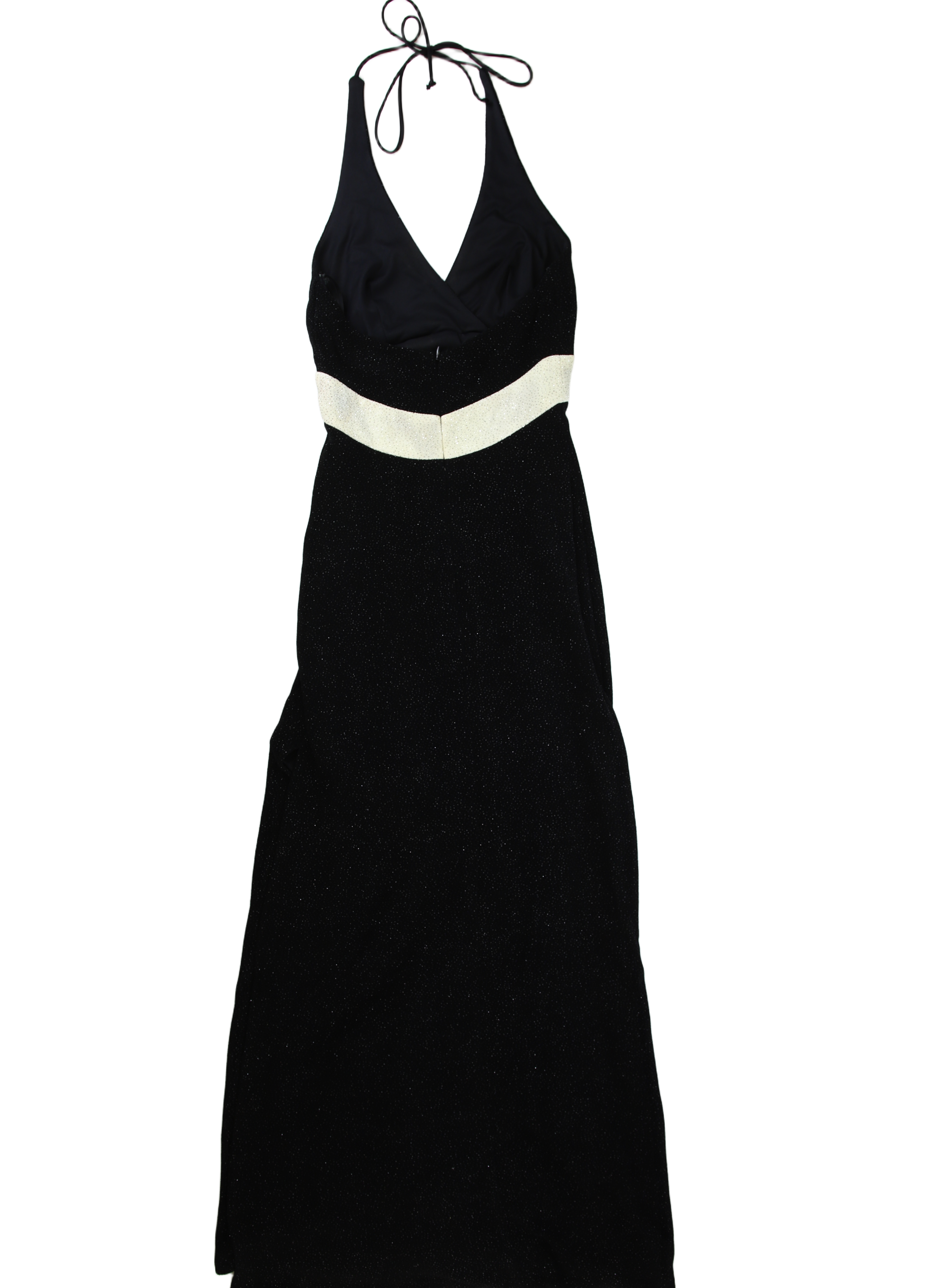 Blondie Nites Maxi Dress Plunging Column Black Size 8