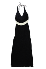 Blondie Nites Maxi Dress Plunging Column Black Size 8