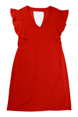 Frank Lyman Mini Dress Shift Red Size 14