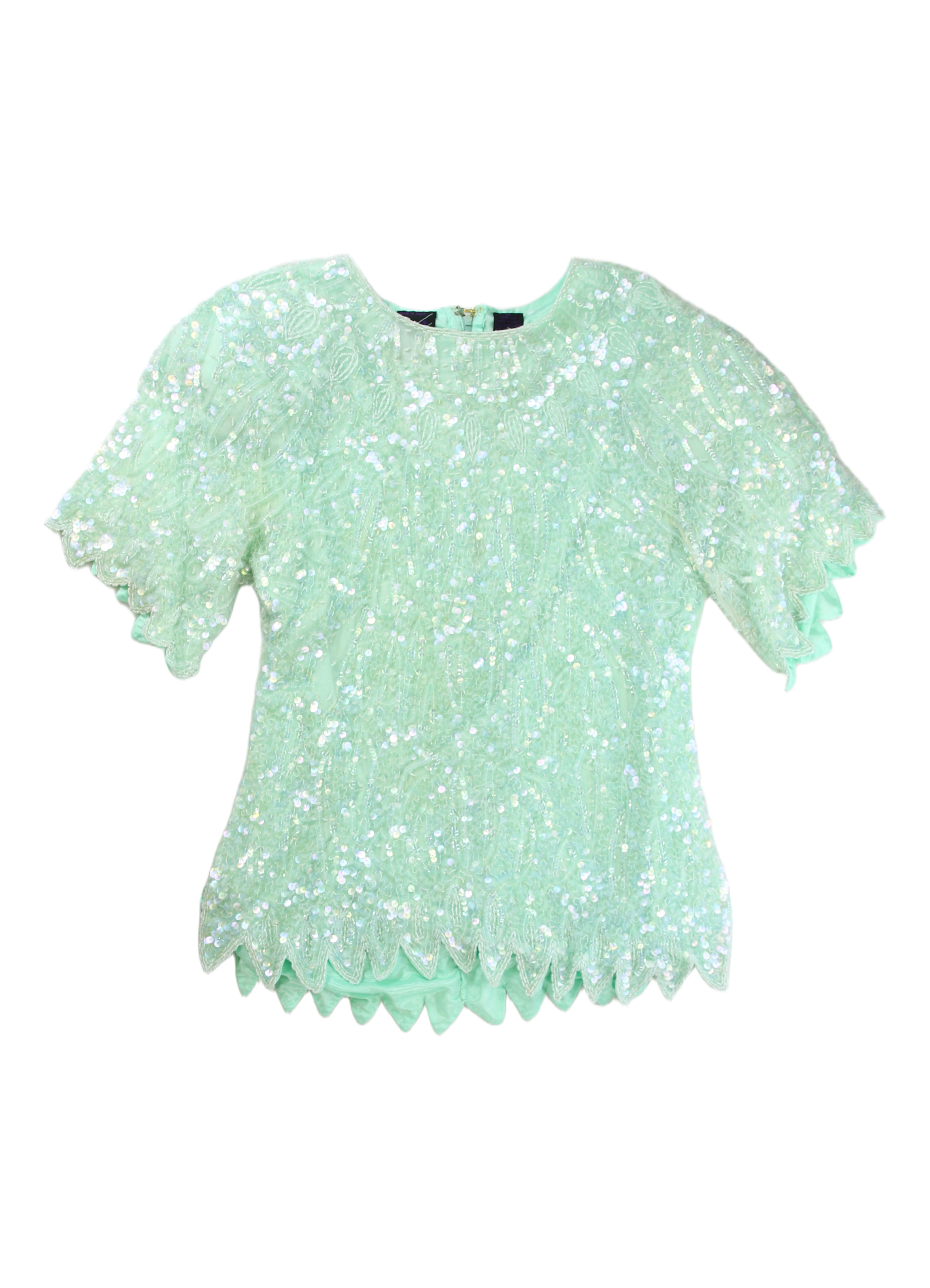 Krathams Top Sequin Shift Green Size 16-18