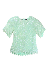 Krathams Top Sequin Shift Green Size 16-18