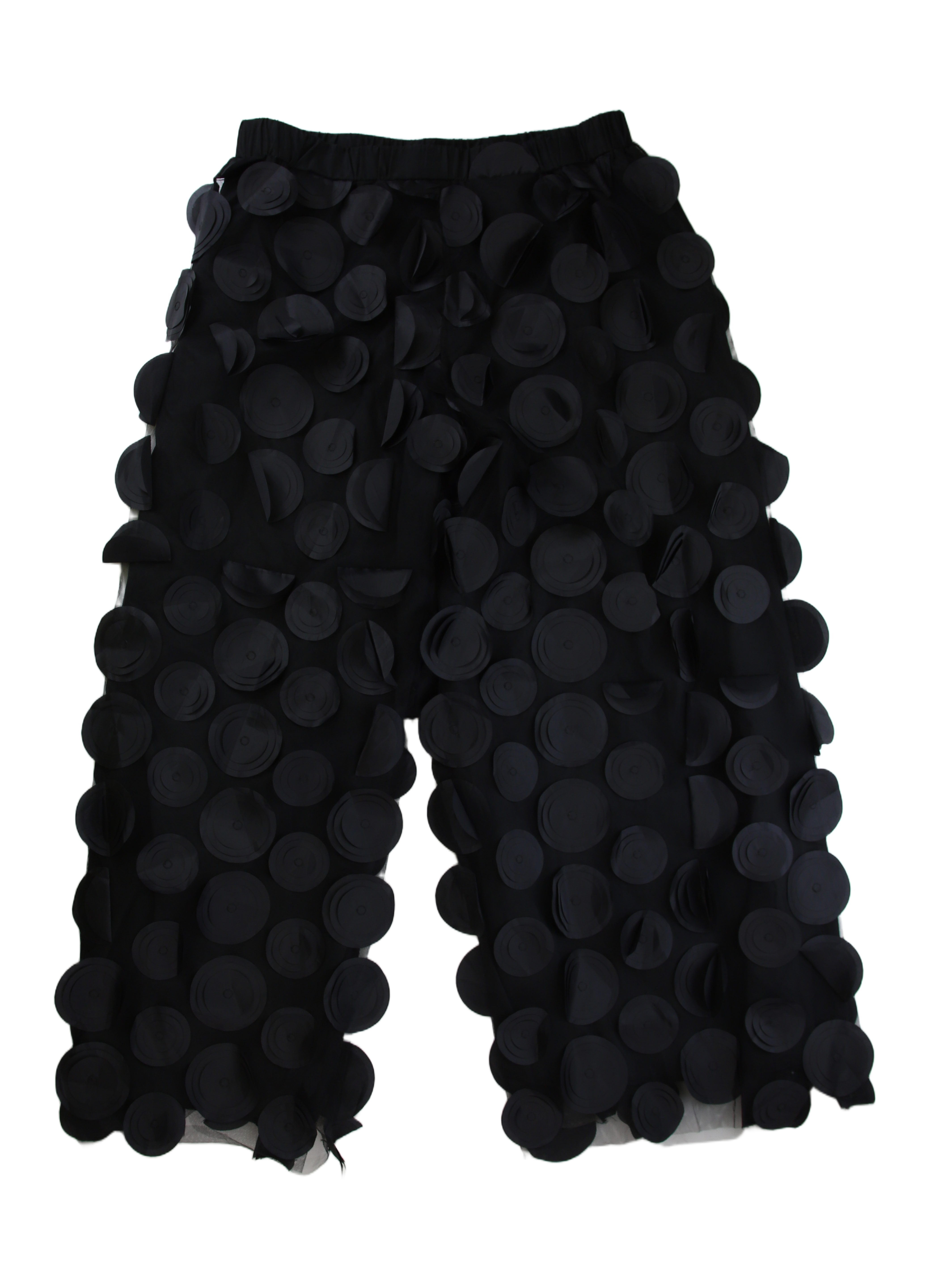 Trousers Layered Applique Black Size XL