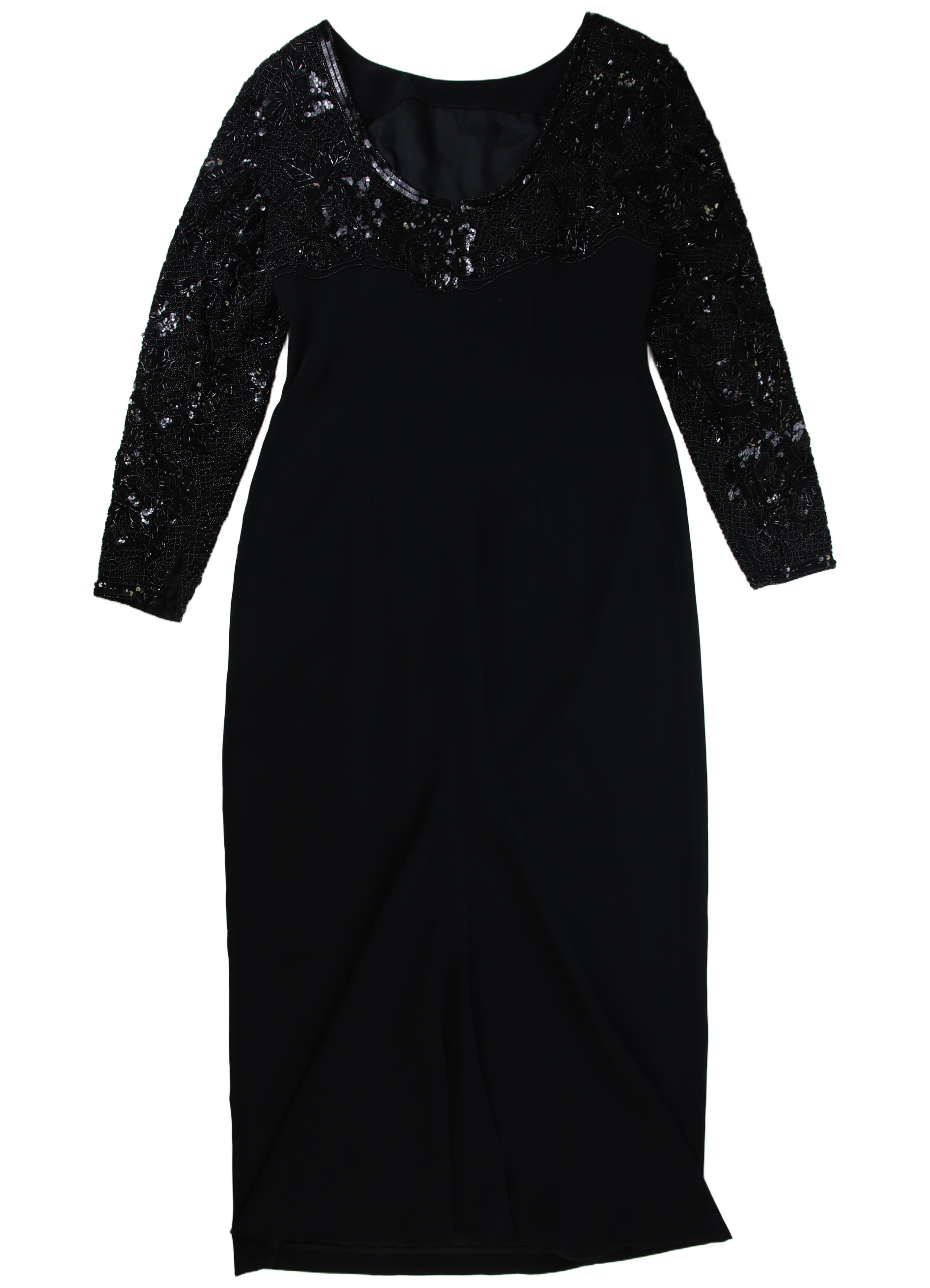 Niteline Maxi Dress Sequin Bodice Black Size 14