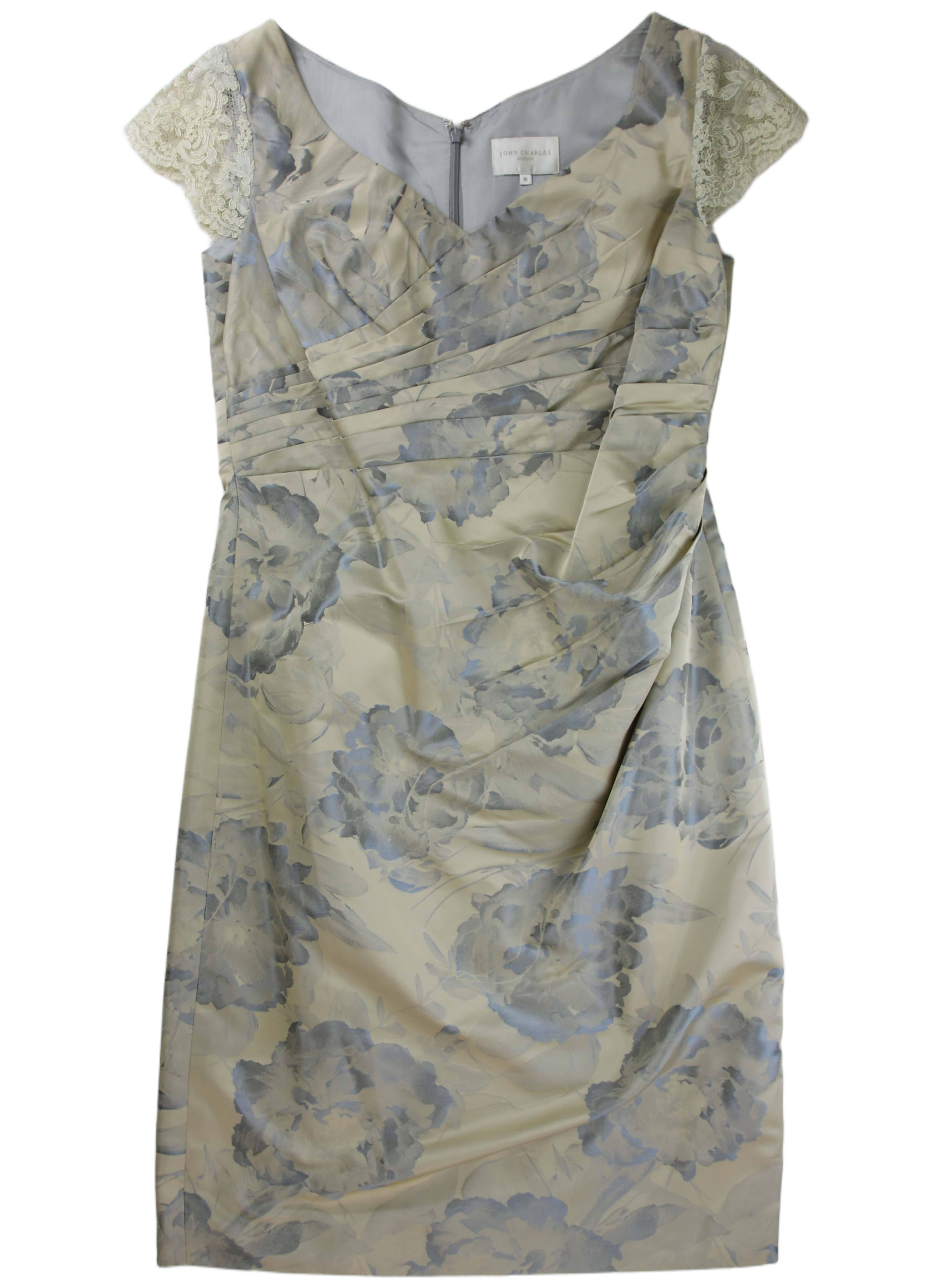 John Charles Midi Dress Sheath Beige Size 16