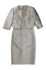 John Charles Midi Dress Tailored Silver-Grey Size 8
