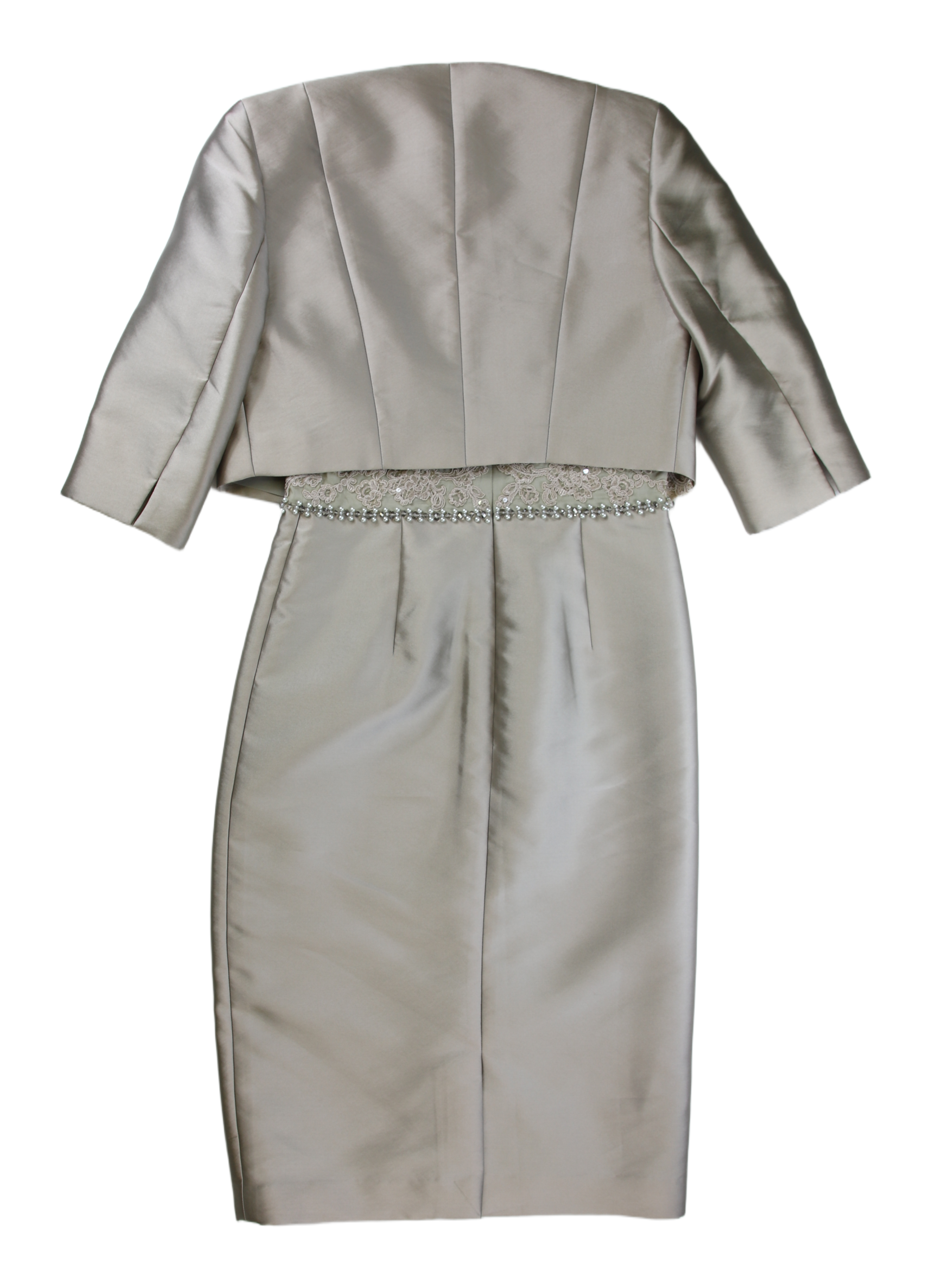 John Charles Midi Dress Tailored Silver-Grey Size 8
