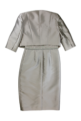 John Charles Midi Dress Tailored Silver-Grey Size 8