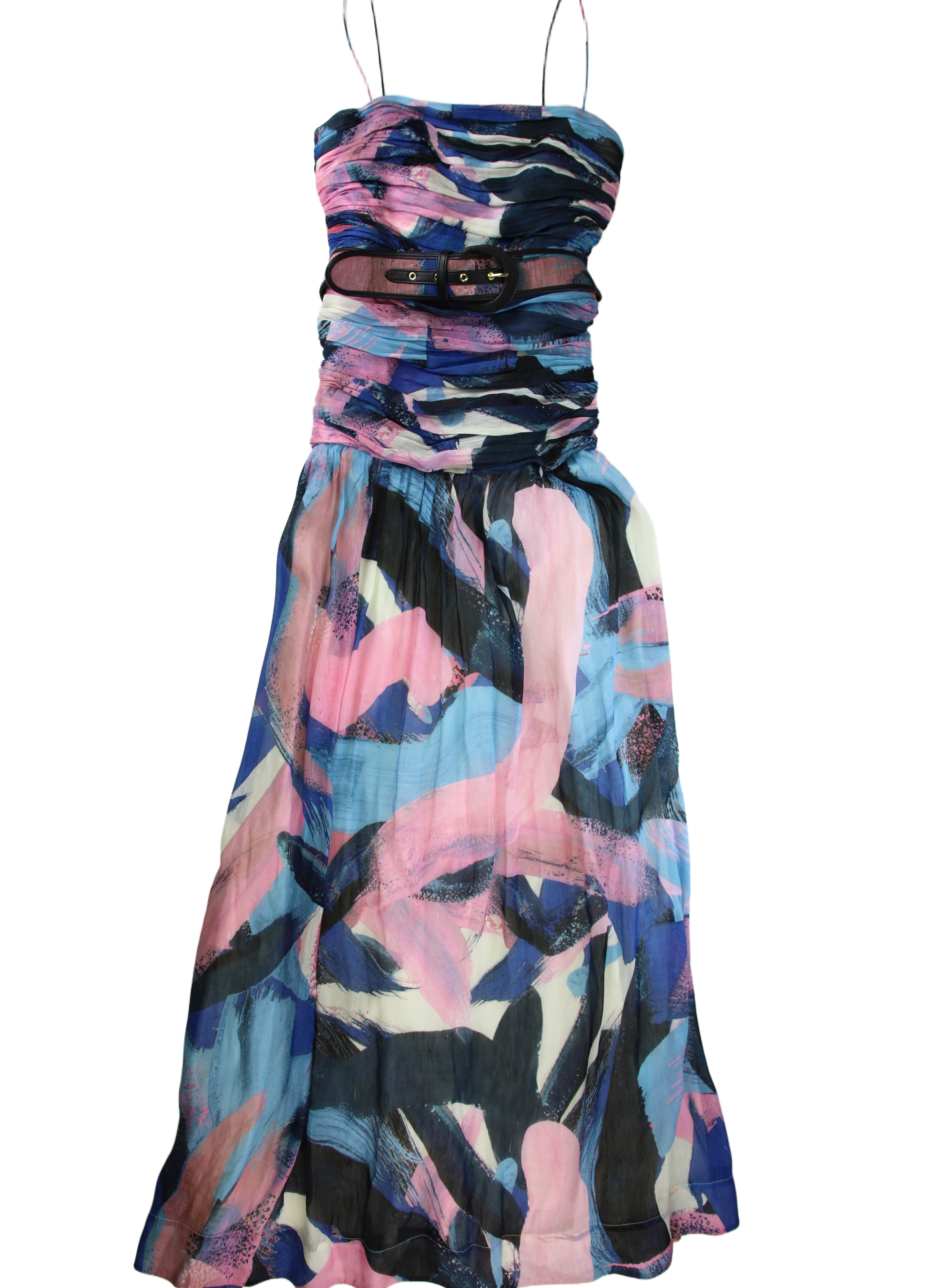 Rebecca Vallance Maxi Dress Ruched Bodice Pink Size 8