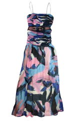 Rebecca Vallance Maxi Dress Ruched Bodice Pink Size 8