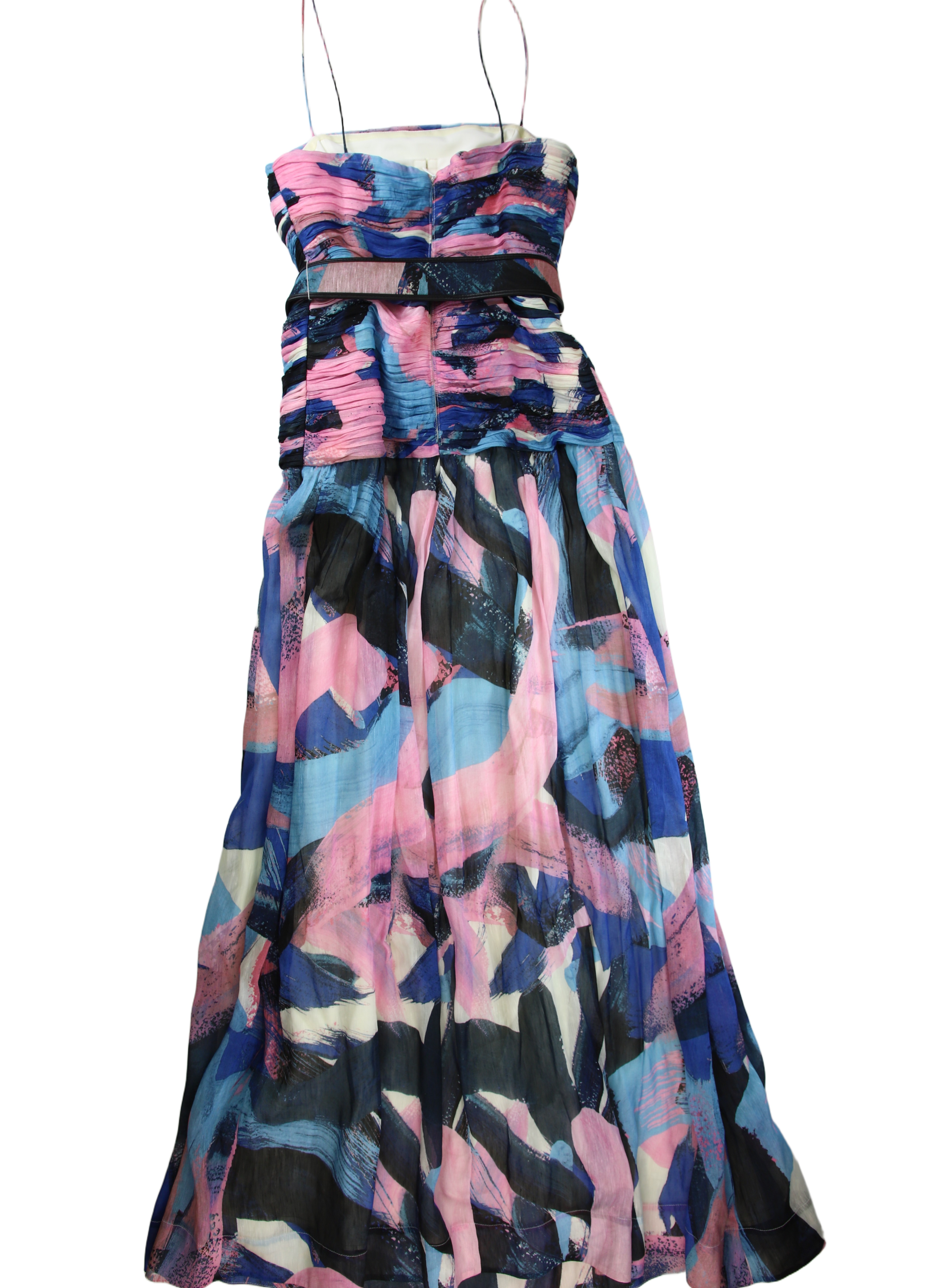 Rebecca Vallance Maxi Dress Ruched Bodice Pink Size 8