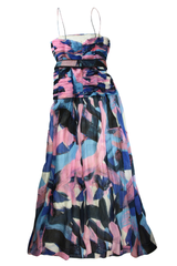 Rebecca Vallance Maxi Dress Ruched Bodice Pink Size 8