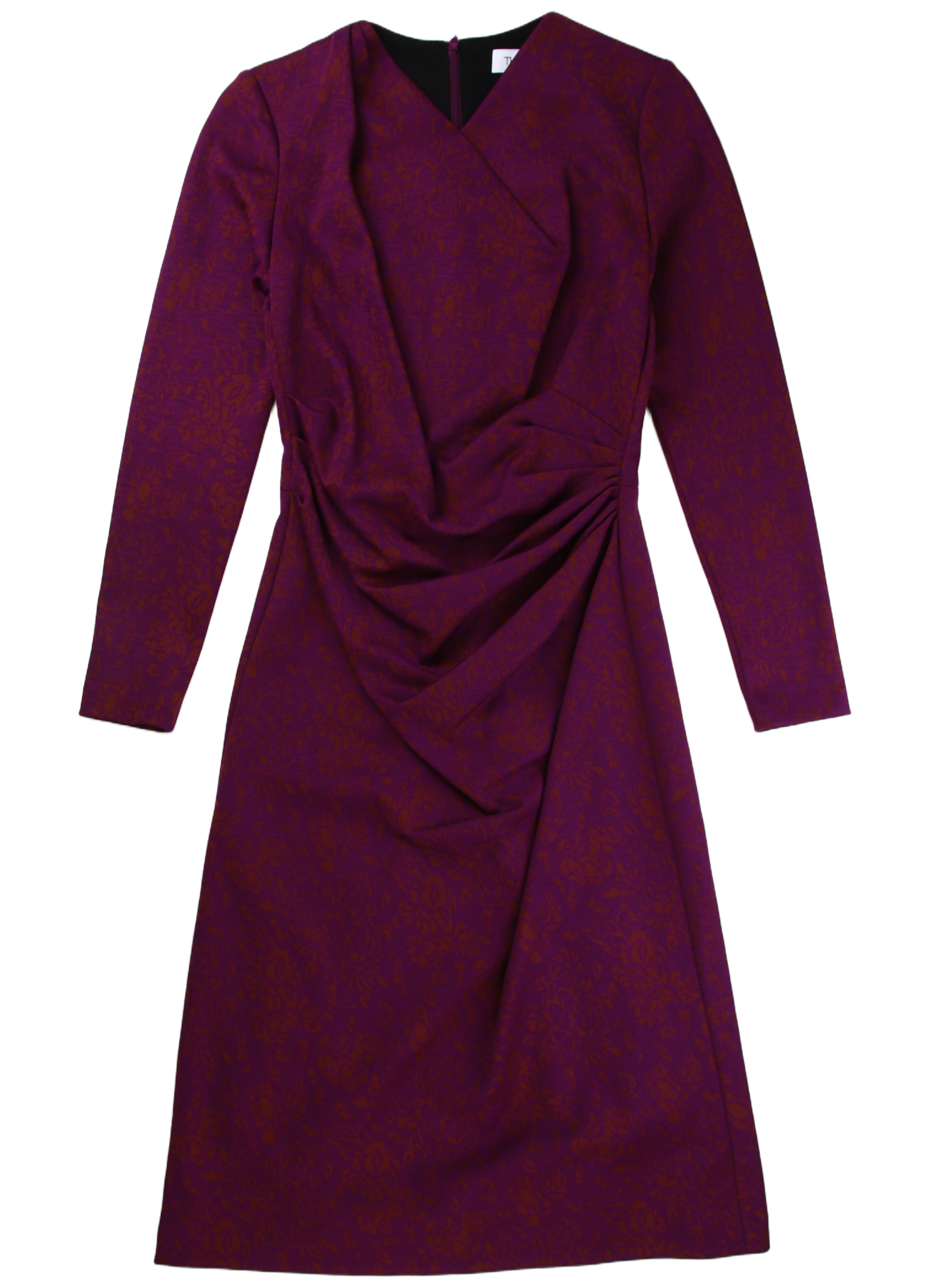 The Fold Maxi Dress Ruched Sheath Purple Size 10
