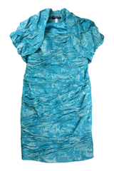 Veni Infantino Mini Dress Ruched Blue Size 16