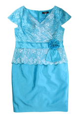 Zeila Collection Dress Peplum Blue UK size 20