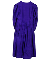 SOLO Midi Dress Pleated Fit-And-Flare Purple Size 14