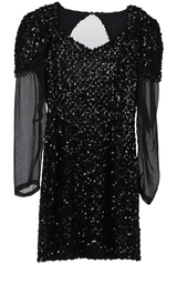 Savannah Mini Dress Embellished Shift Black Size S