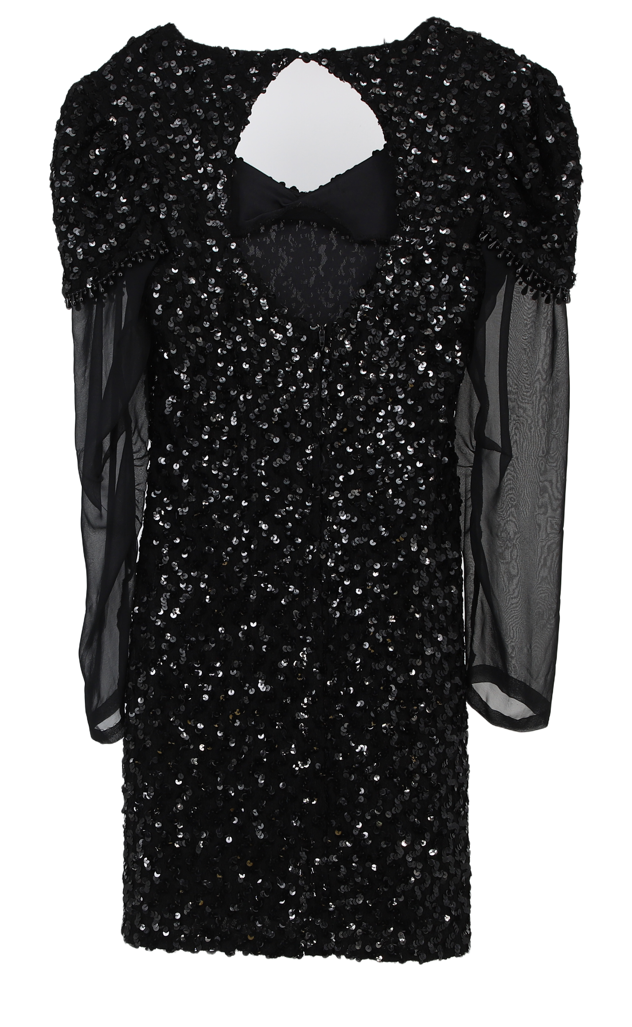 Savannah Mini Dress Embellished Shift Black Size S