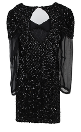 Savannah Mini Dress Embellished Shift Black Size S