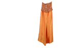 Crimson by Lawrence Kurtz Maxi Dress Embellished Corset Orange Size 6