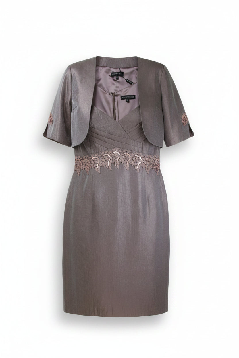 John Charles Midi Dress Sheath Grey Size 16