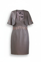 John Charles Midi Dress Sheath Grey Size 16