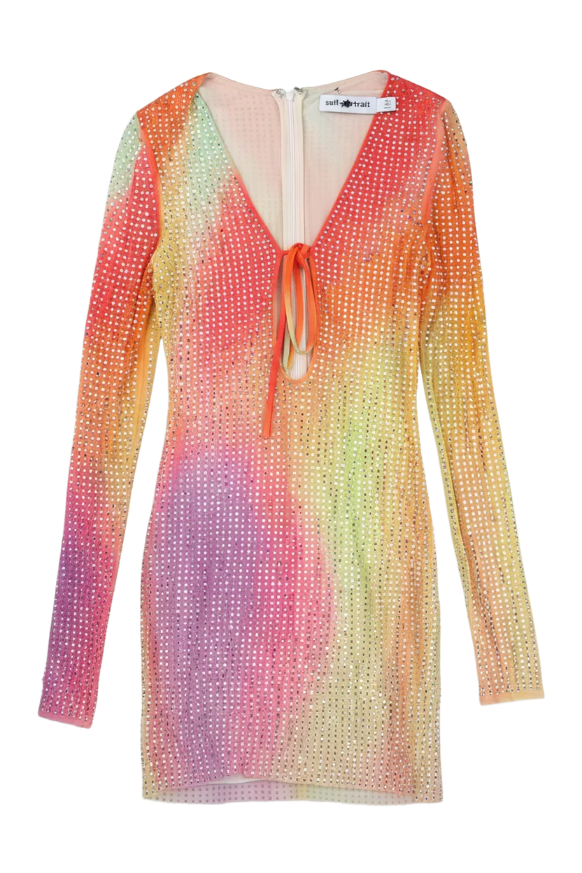 Self-Portrait Mini Dress Bodycon Multicolor Size 8