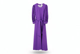 Maxi Dress Belted Gown Purple Size 46