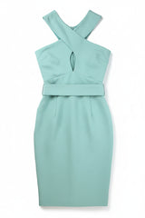 Lavish Alice Midi Dress Cross-Strap Sheath Green Size 10