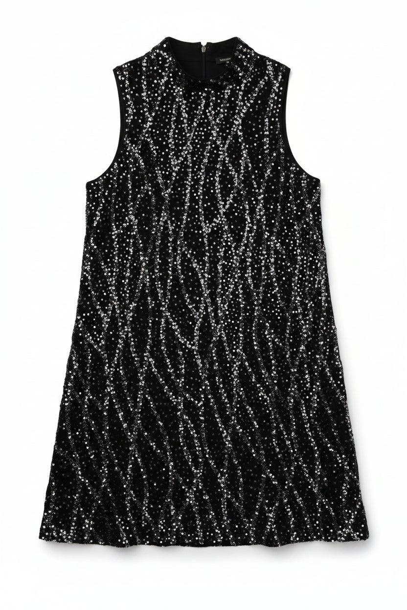 Superdry Mini Dress Sequin Shift Black Size 12