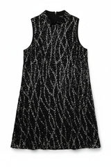 Superdry Mini Dress Sequin Shift Black Size 12