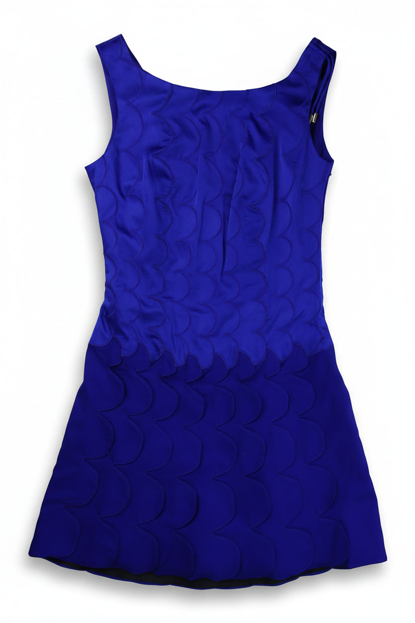 Karen Millen Mini Dress Fit-And-Flare Blue Size 10