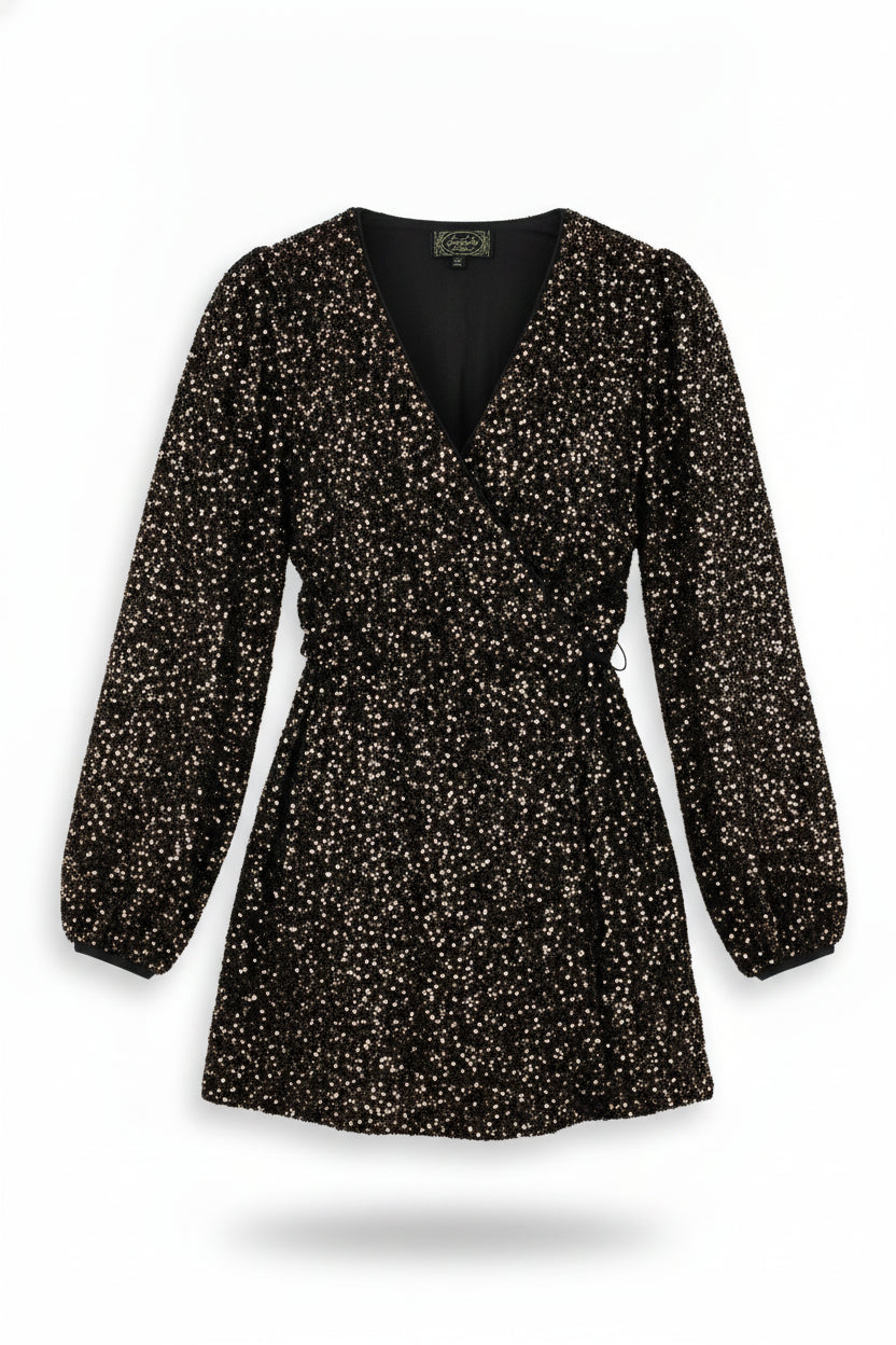 Superdry Dress Wrap Peplum Black Size 14