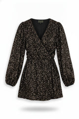 Superdry Dress Wrap Peplum Black Size 14