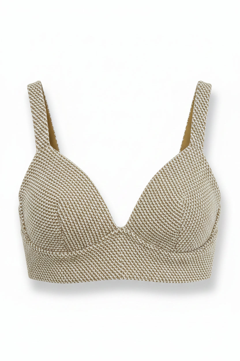 L'Agence Top Woven Bralette Beige Size S