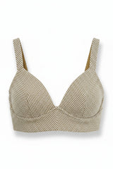 L'Agence Top Woven Bralette Beige Size S