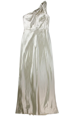 Jenny Yoo Collection Maxi Dress One-Shoulder Beige Size 8