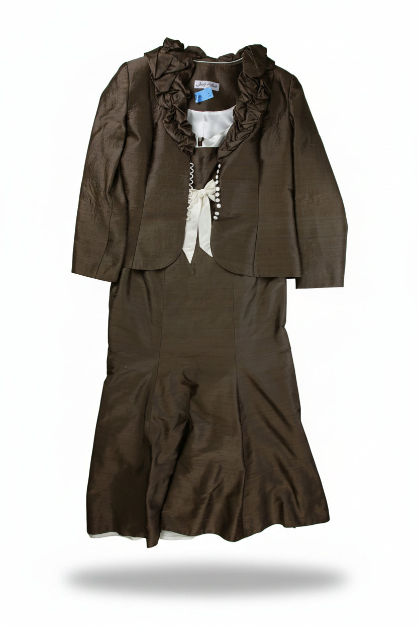 Judy Mott Midi Dress Tailored Brown