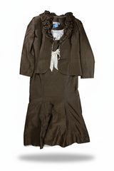Judy Mott Midi Dress Tailored Brown