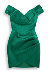 Lavish Alice Mini Dress Off-Shoulder Green