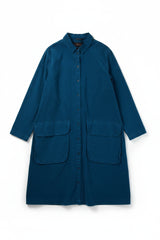 OSKA Midi Dress A-Line Shirt Dress Blue Size 14
