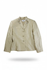 Le Suit Coat Tailored Beige Size 8 Petite