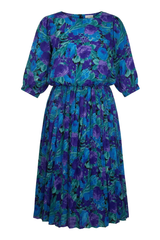 R.E.O. Midi Dress Blouson Blue Size 8