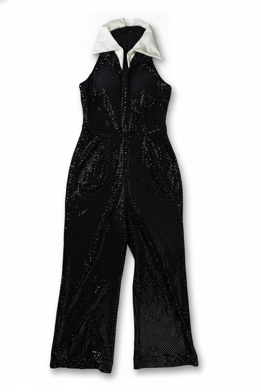 Costume Gallery Wide-Leg Halter Jumpsuit Black Size XL