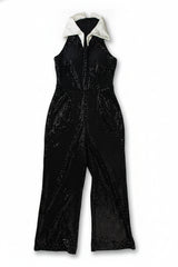 Costume Gallery Wide-Leg Halter Jumpsuit Black Size XL