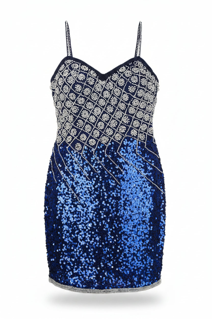 A.J. BARI Mini Dress Sequin Blue Size 6
