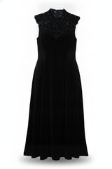 ME+EM Midi Dress Embroidered Yoke Black Size 8
